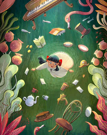Alice falldown to rabbit hole